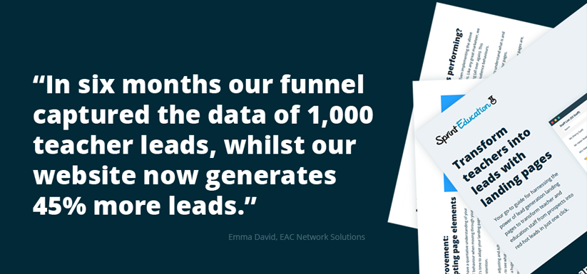 Transform teachers into leads with landing pages
